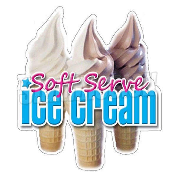Amistad Soft Serve Ice Cream Concession Decal Sticker - Stand Truck Cart AM3927976 - main